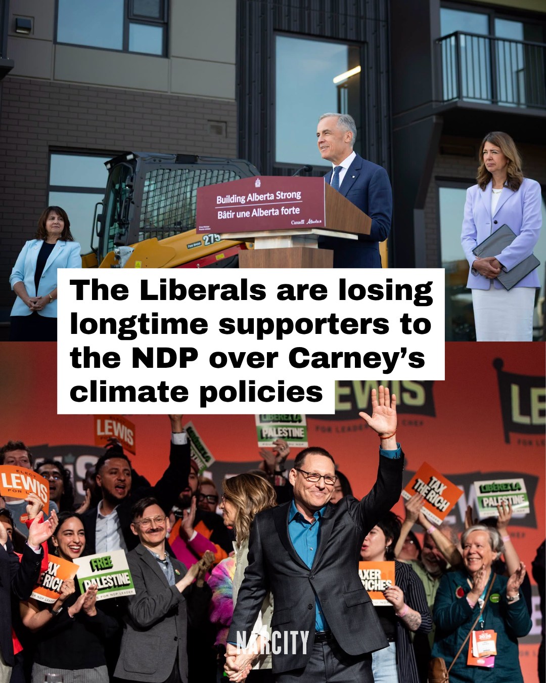 Would you vote for Mark Carney if an election were held tomorrow?

One in six Canadians who voted Liberal in the 2025 election now say they'd support the NDP instead, according to a new poll — and half of those switchers say climate change is their biggest concern.

Meanwhile, NDP Leader Avi Lewis says he's hearing from more and more Liberal supporters who are unhappy with Prime Minister Mark Carney's approach to issues like AI and military spending and "doubling down on fossil fuels in the midst of a climate emergency."

"We're starting to see some buyer's remorse for the Carney agenda — not just among New Democrats who voted Liberal last time, but among long-term Liberals who are in a state of real surprise at how far the Prime Minister has gone," Lewis says.

Find the full interview with the NDP leader and more poll results at the link in the @narcitycanada bio.

📸: Mark Carney | Facebook, Avi Lewis | Facebook