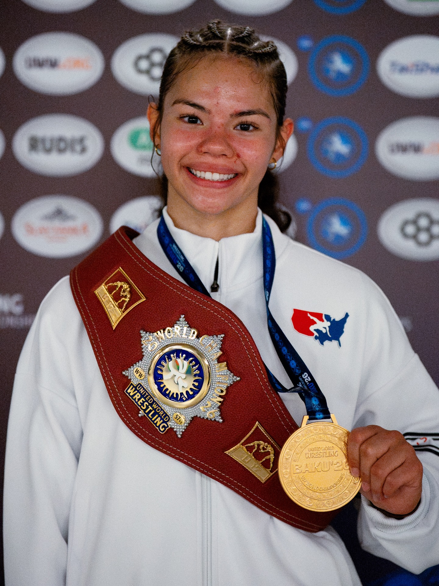 History made‼️ Epenesa Elison wins gold at the U17 World Championships! 🥇 🇺🇸 This is the 100th gold medal Team USA has won at the Cadet/ U17 World Championships! 

#usawrestling #wrestlebaku