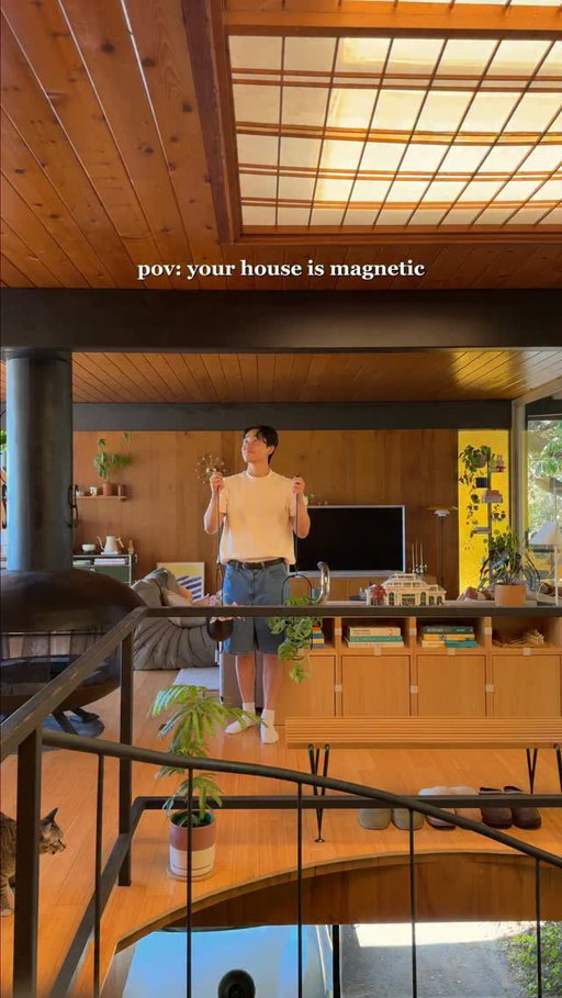 Drop ideas on what else I should magnet to my house! These hanging planters worked perfectly with magnetic hooks :) 

#homedecor #interiordesign #plants #midcenturymodern #architecture