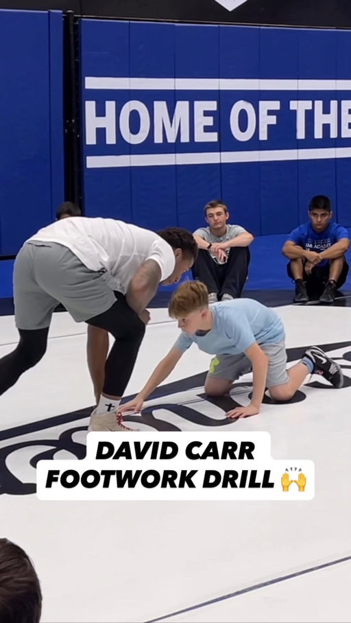 2x NCAA champ David Carr shows a footwork drill as part of his appearance at this week’s @imgawrestling camp!