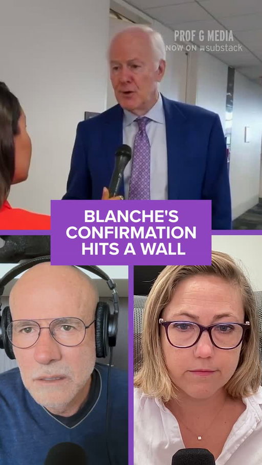 This puts Trump “back on his heels”

Acting Attorney General Todd Blanche hit a snag during his confirmation hearing when two Senate Republicans, John Cornyn and Thom Tillis, signaled they might vote “no”. Scott Galloway and Sarah Longwell discuss, on Raging Moderates.