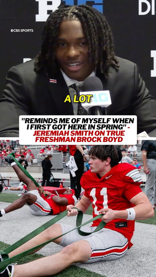 Jeremiah Smith with HIGH praise for true freshman Brock Boyd 👀