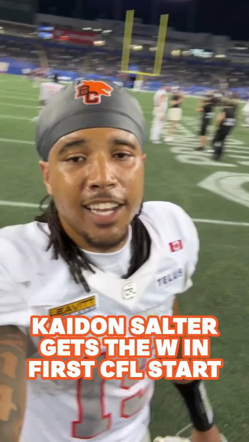 A message from Kaidon Salter after a successful first CFL start! 👏

#CFLGameDay