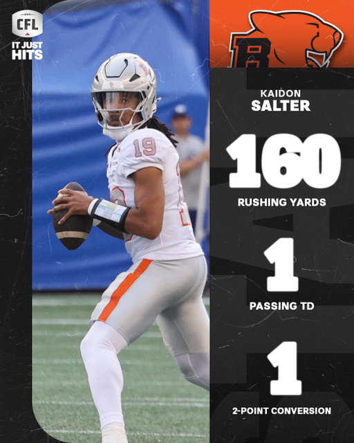 Kaidon Salter made a statement in his first CFL start!

#CFLGameDay