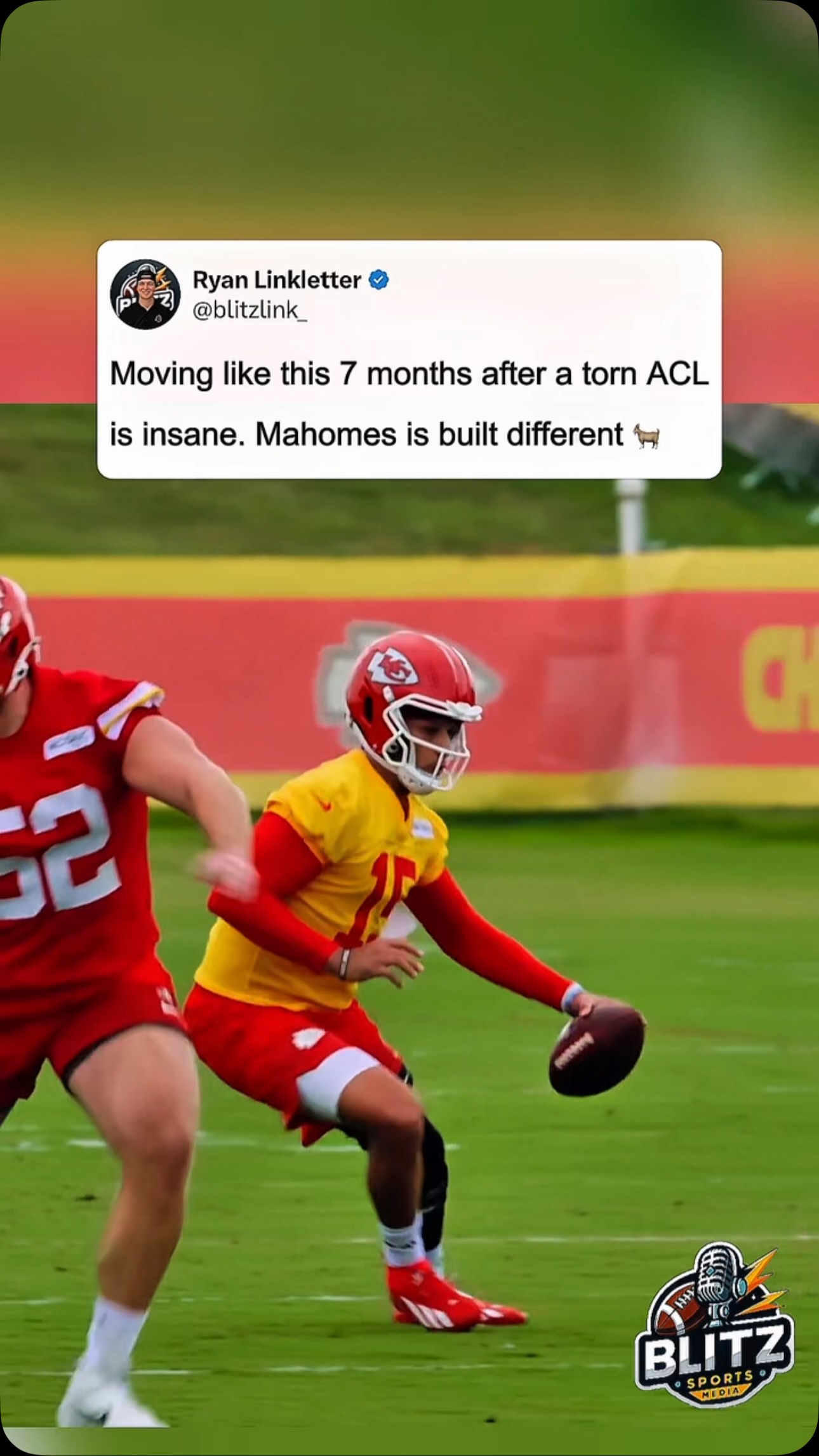Patrick Mahomes looks like he’s right back to being Patrick Mahomes.

Just seven months removed from tearing his ACL, the Chiefs quarterback was keeping the ball on a read option at training camp and cutting with zero hesitation. If you didn’t know he was coming off a major knee injury, you’d never guess it from the way he’s moving. He looks healthy, confident, and every bit as explosive as we’ve come to expect.

After what many considered a “down year,” plenty of people are writing off Kansas City. But with Mahomes looking fully recovered and the Chiefs bringing back a revamped roster, don’t be surprised if they’re right back in the middle of the Super Bowl conversation.

Will the Chiefs return to the Super Bowl this season?

#NFL #Chiefs #PatrickMahomes #KansasCityChiefs #Football

Video credit @chiefs