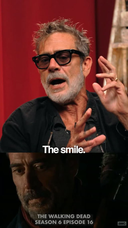 Jeffrey Dean Morgan breaks down how he built Negan’s iconic lean and smile by studying his co-stars real reactions #thewalkingdead