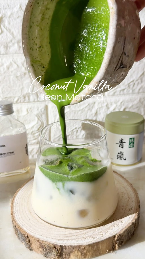 Coconut Vanilla Bean Matcha 🥥🍵 
taste so good and refreshing! but tbh i prefer coconut water than coconut milk 🤷🏻‍♀️ i bet it’ll taste amazing more than this one hehe

vanilla bean syrup from @sunnyborisdaily , this syrup is so good, i can partner it with everything ✨

do you prefer coconut water or coconut milk with your matcha?

#matcha #coconutmatcha #matchatea #recipe #foryou 
homecafe, cafe, matcha latte, iced matcha, coconut milk, drink, recipes, matcha at home, homecafe vlog, aesthetic, video, homebody, matcha lover