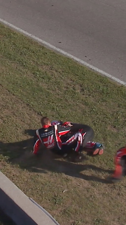 There was contact on and off the track. 😬