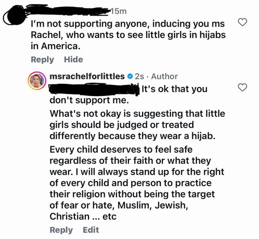Love to all including this person - hate isn’t cool