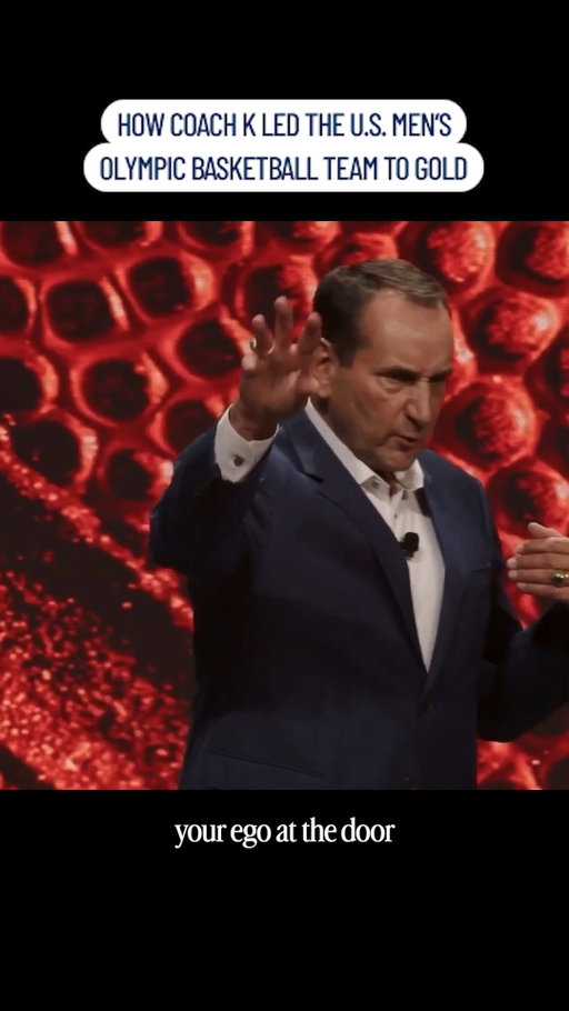 Coach K never asked his Olympic stars to leave their egos at the door.

He asked for the opposite. One ego umbrella, call it USA. His blueprint for turning the best players in the world into one team is worth the watch.