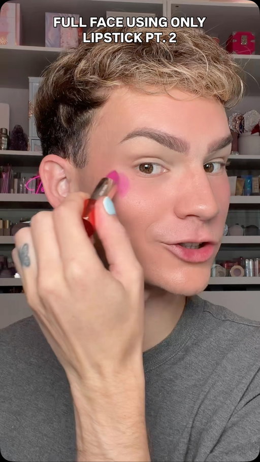 Doing my makeup routine except I can only use lipsticks.. 

#makeup #beauty #makeupchallenge #lipstick #viralmakeup