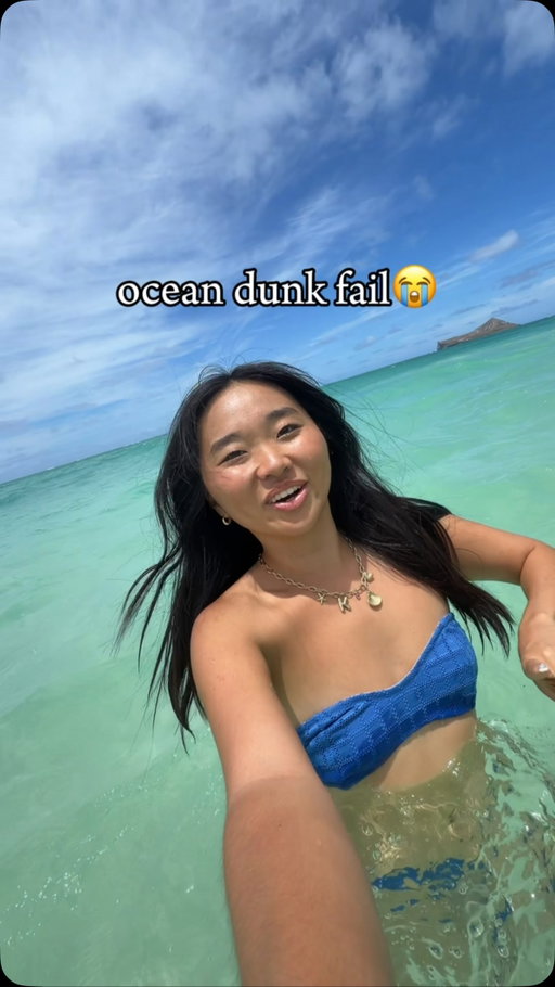 ocean dunk fail 😭 #oceandunk #oceanvlog #livinginhawaii #hawaiilife #hawaiivlog @pacsunbikinis