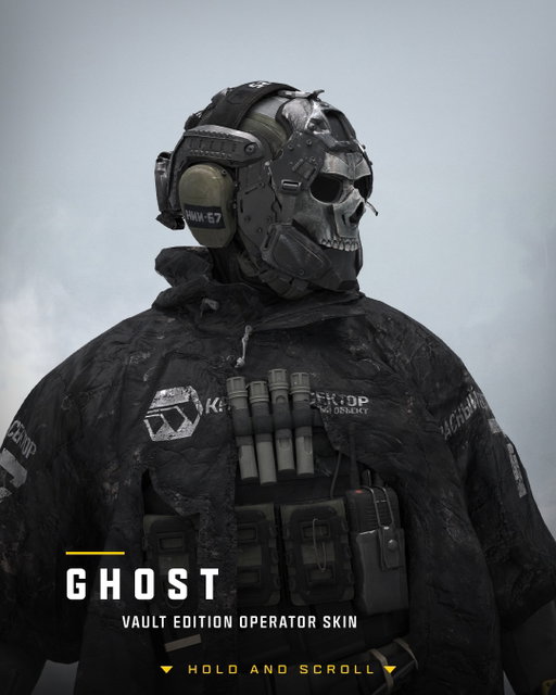 Hold and scroll to take a closer look at the iconic Ghost 💀

Hostile Alliance Ghost Operator Skin available in Beta when you Pre-Order the Call of Duty: Modern Warfare 4 Vault Edition.