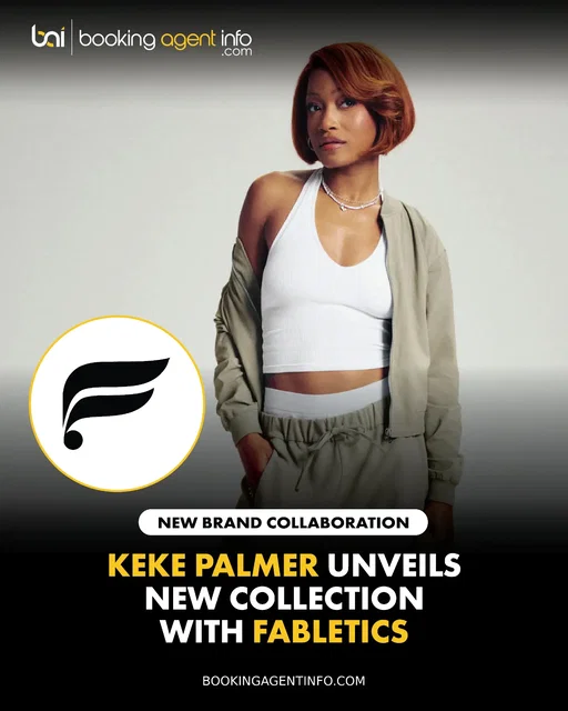 Keke Palmer (@keke) has unveiled a new collaborative collection with activewear brand Fabletics (@fabletics).

Designed around elevated everyday essentials, the versatile lineup is now available on Fabletics’ official website and in stores nationwide.

The ad spot features Palmer sitting comfortably in a director's chair with "Big Boss" emblazoned on the back, bringing her signature charisma and magnetic personality to showcase the 27-piece collection.

The release marks a continuation of Palmer's partnership with Fabletics, building on her successful initial collection with the brand.

The partnership expands on a stacked commercial portfolio that includes renewing her partnership with Roche-Posay, fronting Seventh Generation’s "Don’t Do Extra" sustainability rollout, and previously leading Stuart Weitzman’s high-fashion "Life of the Party" campaign.

Fabletics continues to lean into powerhouse talent to drive its lifestyle and active offerings, adding Palmer to a star-studded legacy of past collaborators that includes Lizzo, Demi Lovato, and Becky G.

The milestone collection arrives during a standout 2026 for the multi-hyphenate icon. Named to the prestigious TIME100 list of most influential people, Palmer continues to dominate the screen, starring in Boots Riley's comedy feature I Love Boosters and the series reboot of The 'Burbs.

Create a free account at BookingAgentInfo.com to be the first to know about new entertainment brand partnerships.

Follow @bookingagentinfo_ for more.