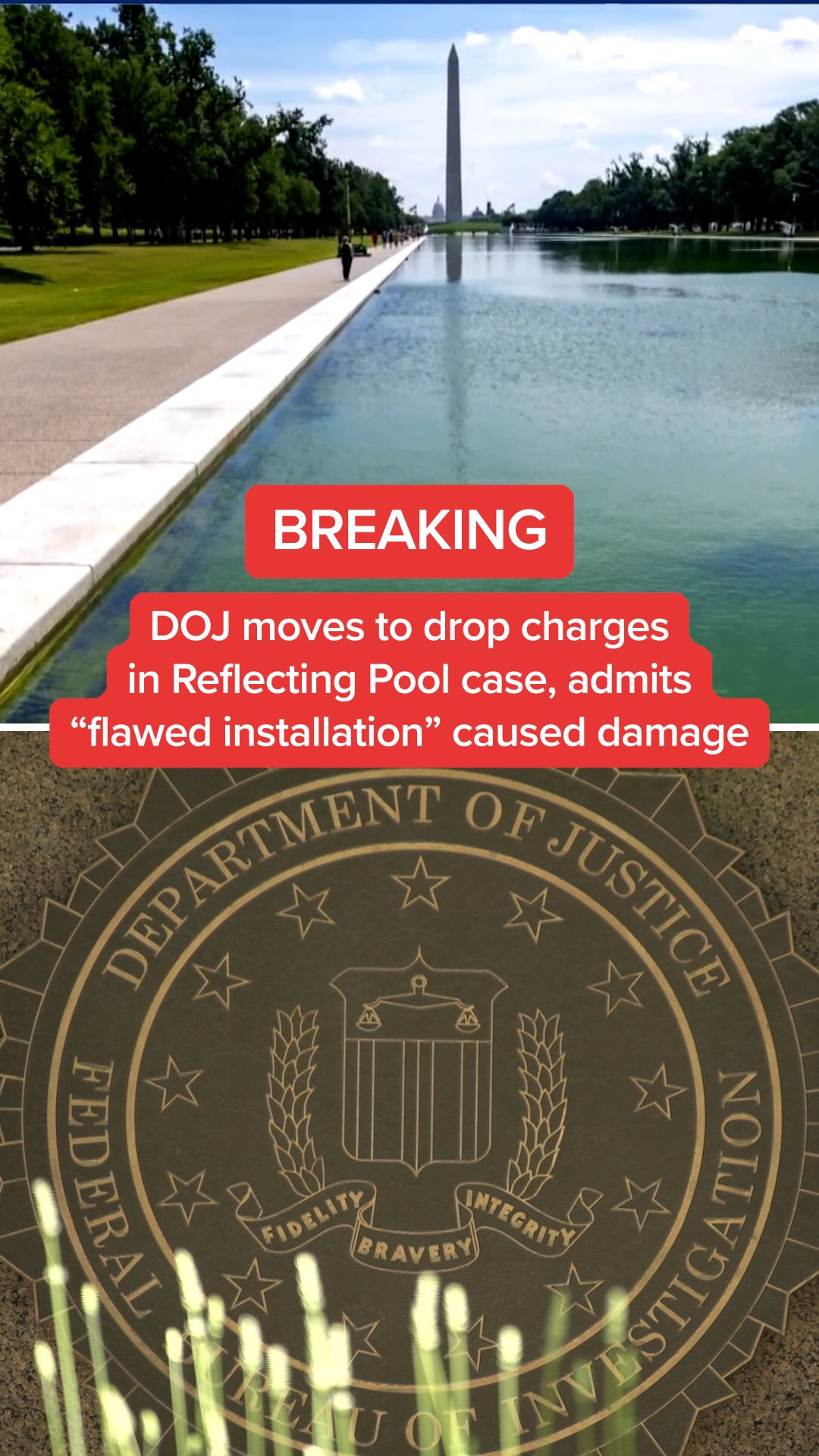 The Justice Department moved to drop felony charges against former Olympian David Hearn after acknowledging that damage to the Lincoln Memorial Reflecting Pool was caused by a flawed installation rather than vandalism.

The motion to dismiss was filed by D.C. U.S. Attorney Jeanine Pirro after prosecutors concluded that the damage attributed to Hearn stemmed from defects in the installation of the Reflecting Pool’s liner.