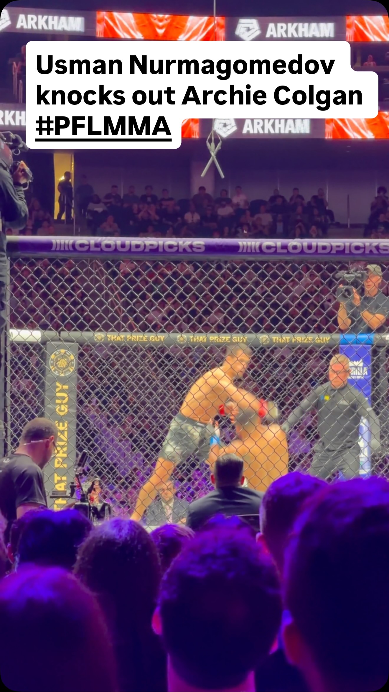 Usman Nurmagomedov knocks out Archie Colgan #PFLMMA @pflmma (via @kathiavega95)