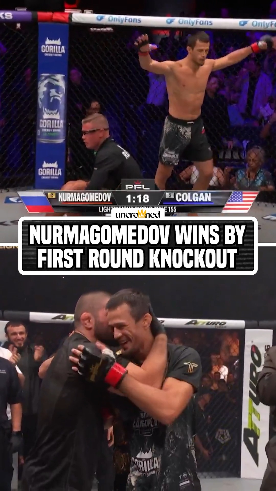 The head kick started it all🦶 

Usman Nurmagomedov continues to dominate in @pflmma 😲 #PFLNY