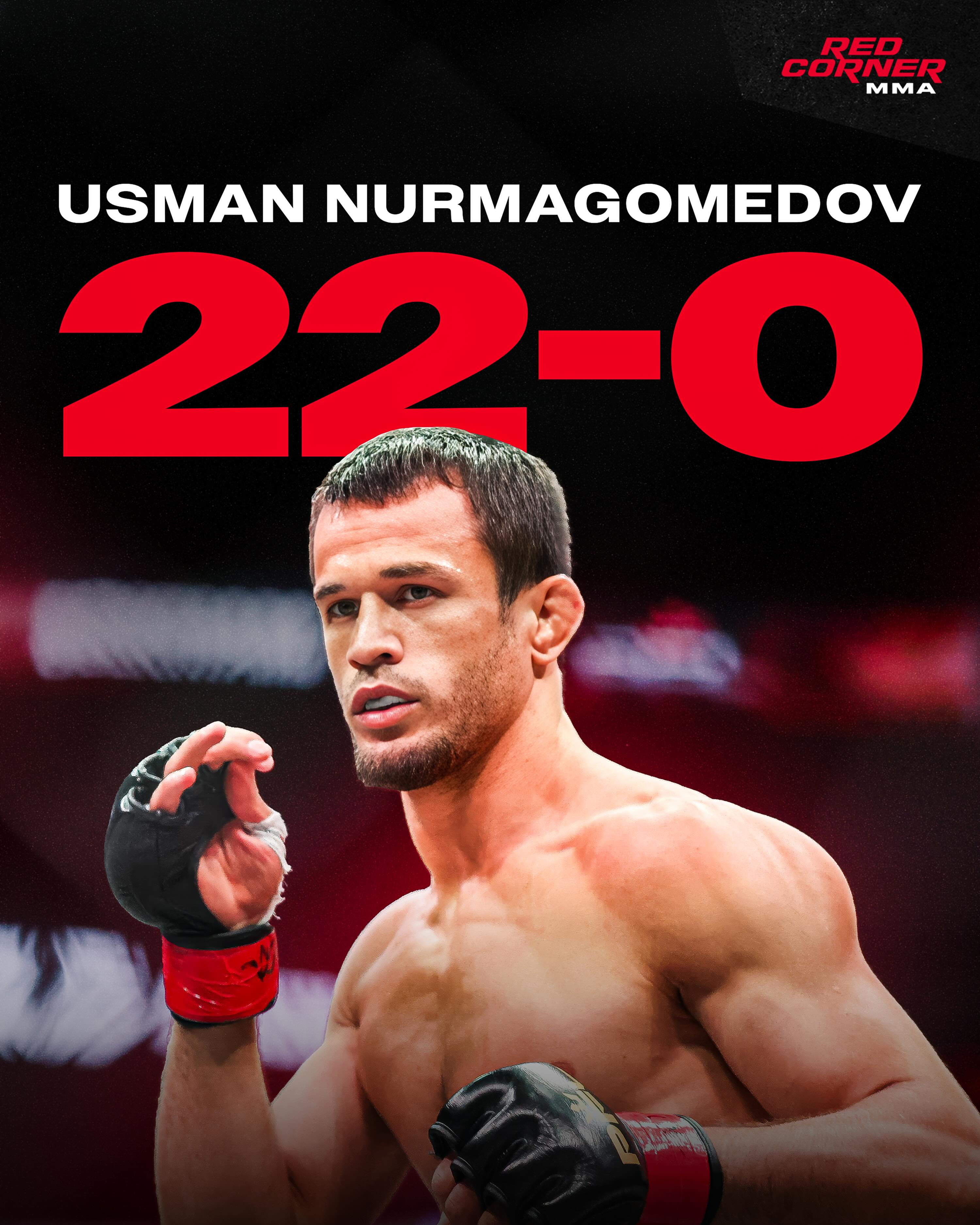 Usman Nurmagomedov remains undefeated at 22-0, with 16 finishes after scoring a first-round stoppage. 🦅 

What’s next for one of the best lightweights in the world?