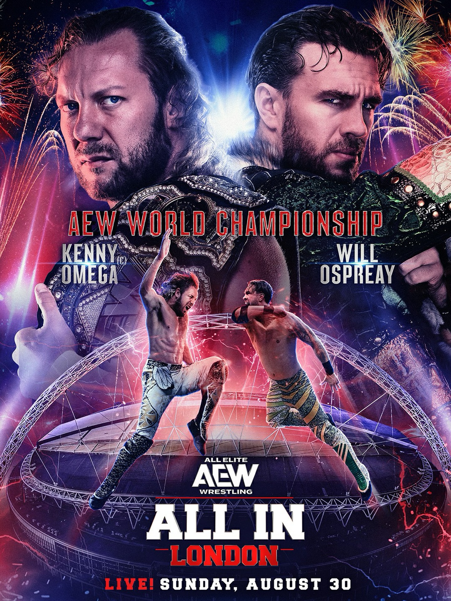 AEW World Championship
Kenny Omega vs. Will Ospreay
#AEWAllIn London

2026 #OwenCup winner @WillOspreay aims to fulfill his dream at Wembley, but he’ll be facing the best version of @KennyOmegamanX!

Omega vs Ospreay!
Sunday 8/30 at 6pm BST/1pm ET/10am PST on PPV