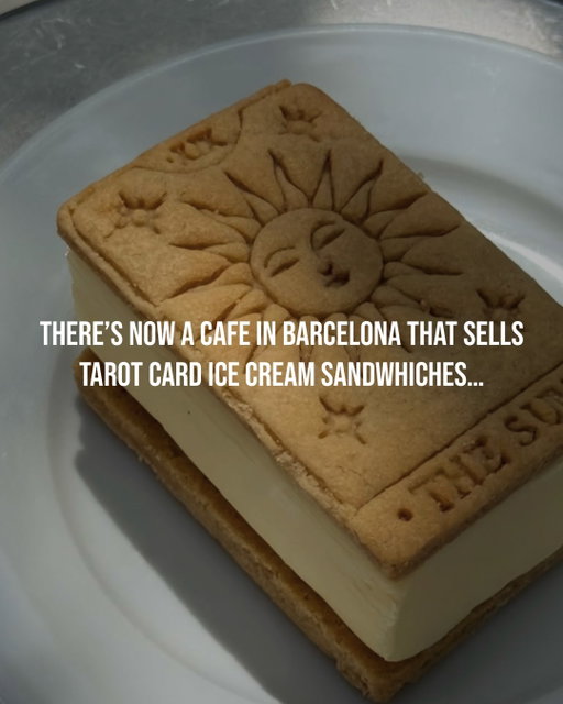 Yes, you read that right, Barcelona based Cafe OTSU just posted their latest creation, and its Tarot Card Ice Cream Sandwhiches🫨