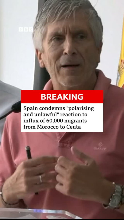Spain has condemned the "selfish, polarising and unlawful" reaction of some EU countries to the influx of about 60,000 migrants from Morocco to Ceuta.

Officials say almost all those who reached the enclave on 30 July have returned, while Spain's Interior Minister Fernando Grande-Marlaska said on Saturday that the death toll had risen to at least 67.

It comes after Italy temporarily suspended the EU's border-free Schengen arrangement with Spain, as Prime Minister Giorgia Meloni called the scenes "shocking".

#Spain #Morocco #BBCNews