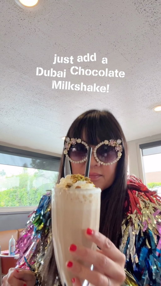 And, just like that…my day is instantly better! New @IHOP Dubai Chocolate Milkshake for a limited time only! #IHOPpartner
