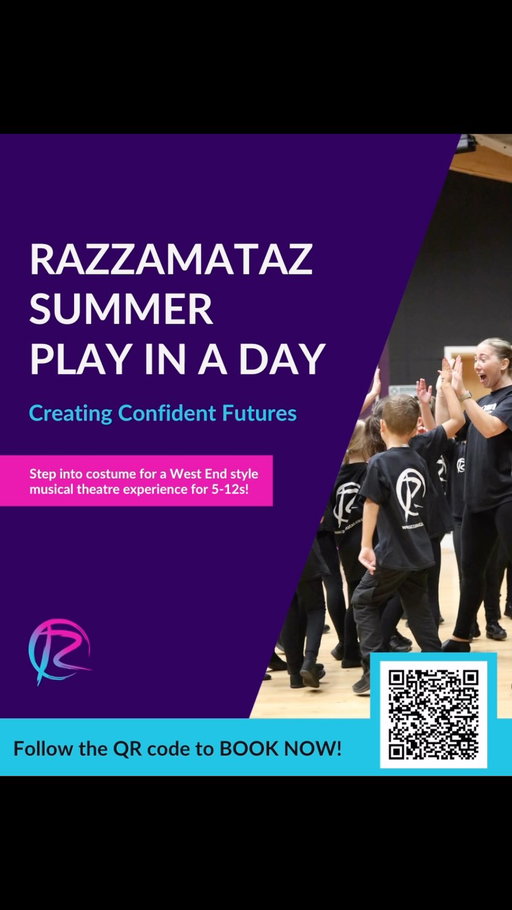 🎭 Could you create a play in just one day?

This is what happens when creativity, teamwork, and a little bit of courage come together. From the first idea to the final performance…all in a single day.

Whether your child is super confident on stage for or trying it out for the very first time, Play in a Day is all about having fun, meeting buddies, and creating something unforgettable.

Think you could do it? Join us on 19th August and be part of the magic. ✨

🎟️ Sign-ups are open - don’t miss your chance!

#PlayInADay #finchleykids #kidsperformingarts #razzamatazbarnet #summerholidayactivitiesforkids
