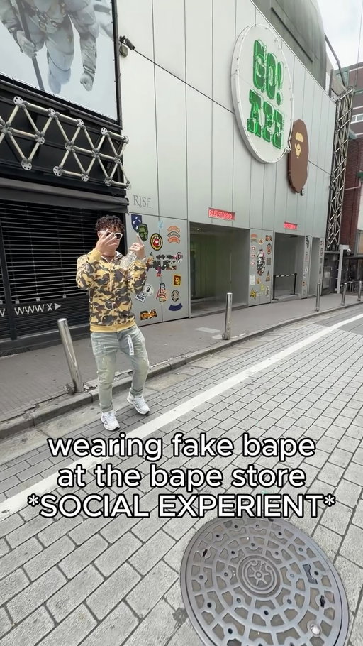 wearing 100% polyester bape at the japan tokyo bape store 😭✌️ (social experiment gone wong)

#whydna #streetwear #pickups #fashion