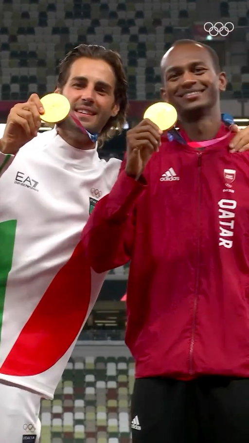Sometimes, the greatest Olympic moments are about more than winning. ✨

On this day at Tokyo 2020, Mutaz Essa Barshim and Gianmarco Tamberi shared the men’s high jump gold in a moment the world will never forget. 🥇💫

#Olympics #Athletics