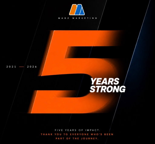 Five years ago, MAGZ was built with one goal: create meaningful work, build lasting relationships, and help great brands tell their stories.

Looking back, the biggest accomplishment isn’t just the campaigns we’ve created. It’s the incredible clients, partners, athletes, businesses, and organizations we’ve had the privilege to work alongside. Every project, collaboration, and relationship has helped shape who we are today.

We couldn’t have asked for anything more than the incredible people we’ve had the opportunity to experience these last five years with. Thank you for trusting us with your vision and allowing us to be a small part of your journey.

This is just the beginning. Here’s to continuing to build, create, and grow together for many years to come.