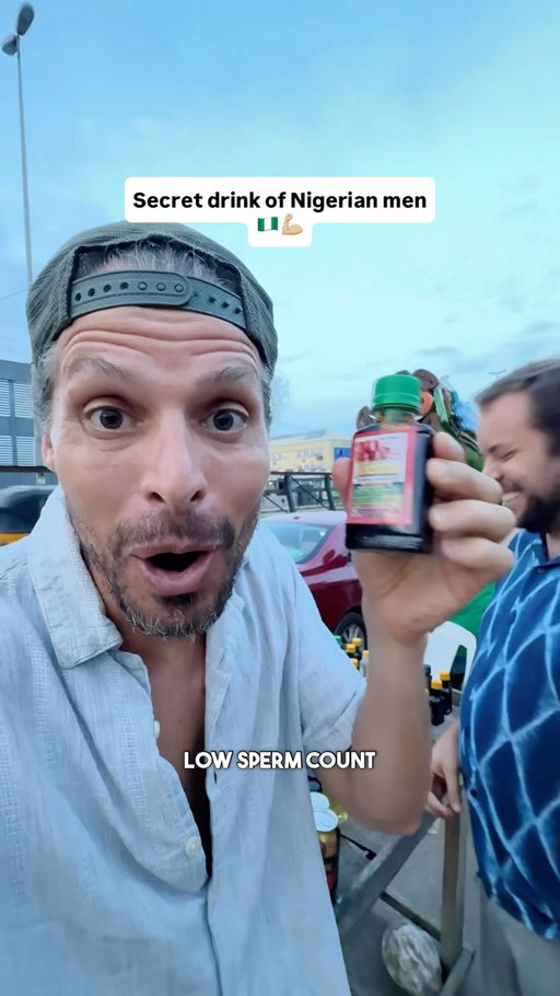 If Nigerian men are struggling… they drink this! 😜🇳🇬

Low sperm count? Apparently Nigeria has a drink for that too! 😂🍹

We stumbled across these homemade herbal mixtures and I had absolutely no idea what I was looking at.

Some are even mixed with gin 🥃, others are completely non-alcoholic, and they all seem to have their own supposed purpose.

Waist pain? There’s a mixture.

Need an energy boost? There’s a mixture.

Low sperm count? Yep… there’s a mixture for that too. 😂💪🏼

Nigeria keeps surprising me every single day! 🤪

❤️🇳🇬 #nigeria