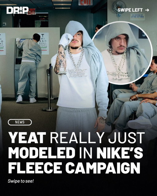 #Yeat stars in the new Nike Fleece campaign alongside Alysa Liu and Sha’Carri Richardson 🔥