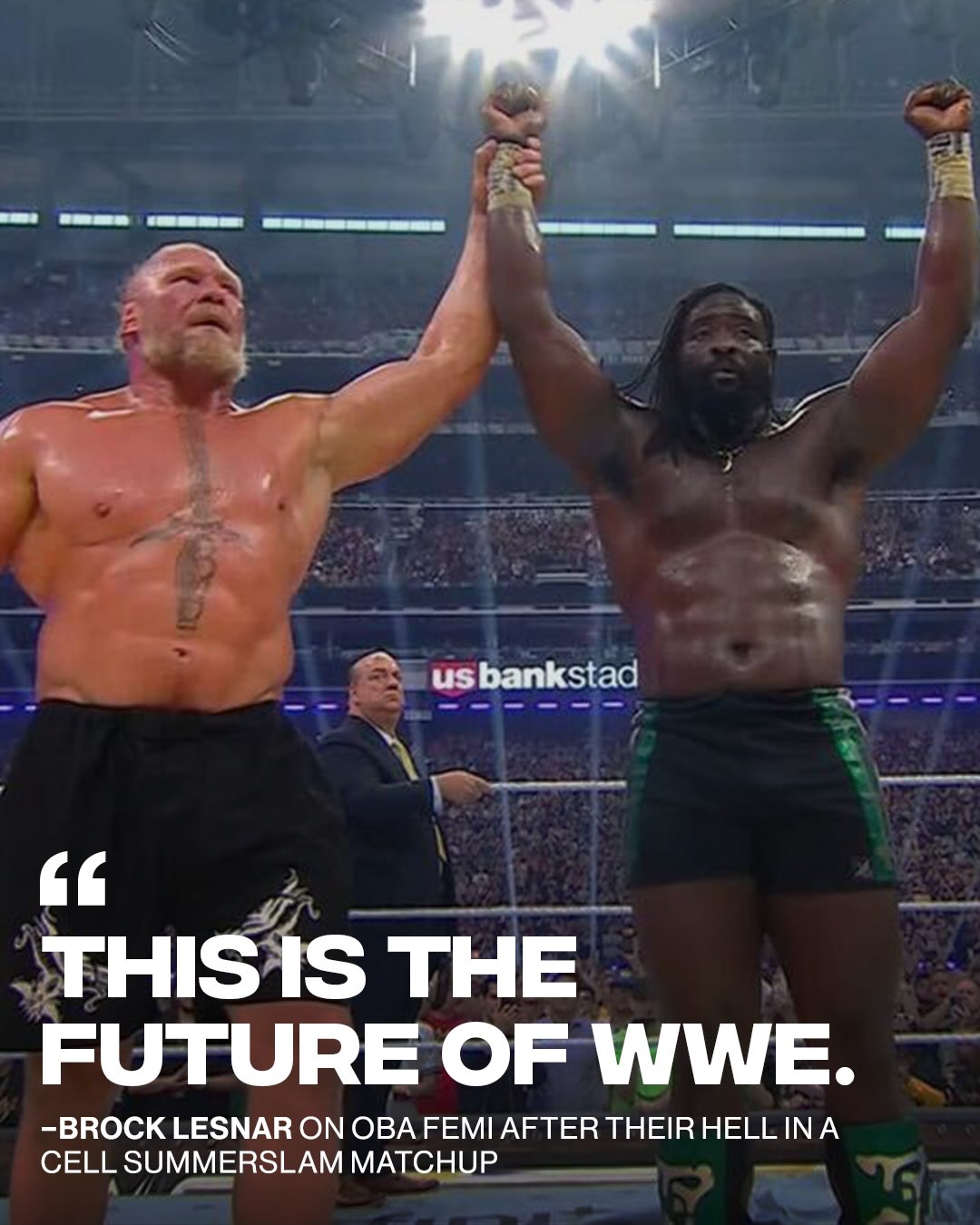 High praise from Brock Lesnar. Respect to Oba 🫡

Shop WWE Summerslam Collection on Complex.