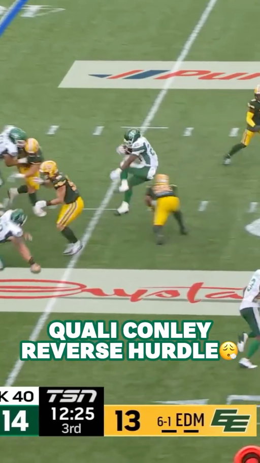 DID YOU SEE THAT?!

Quali Conley with a reverse hurdle and first down 😮‍💨

🗓️: Roughriders vs Elks LIVE NOW
📺: TSN, CBSSN and CFL+