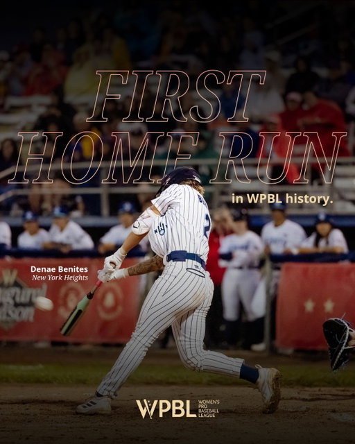 First. Ever. Homer. 

Denae Benites cranks one to center to claim the first-ever homerun in WPBL history.
