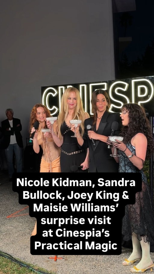 Nicole Kidman, Sandra Bullock, Joey King and Maisie Williams make a surprise visit at Cinespia’s special screening of Practical Magic held at the Hollywood Forever Cemetery - with margaritas in hand! The sequel opens in theaters everywhere on September 11! 🔮✨