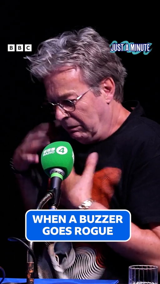 Looks like the buzzer took the "without hesitation" rule a little too seriously...⁣
⁣
Sue Perkins challenges Tony Hawks, Desiree Burch, Cariad Lloyd and Julian Clary to speak for 60 seconds without repetition, deviation or hesitation.⁣⁣
⁣⁣
Just A Minute | Listen on BBC Sounds⁣