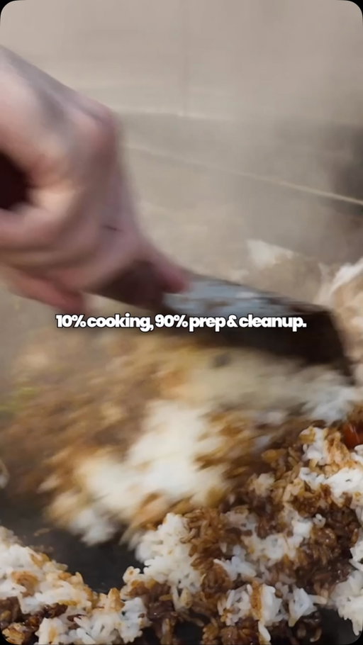 The glamorous plated dish you see on your feed? 

That’s just the final 5 seconds. Behind it is hours of chopping, scrubbing, organizing, and pure hustle before the first order even drops 😭🧹 

Kitchen life is 90% grunt work, but we still love every single second of it! 

Drop a 🔥 if you respect the hustle! #bowlsofrice #respects #chefs #behindworking
