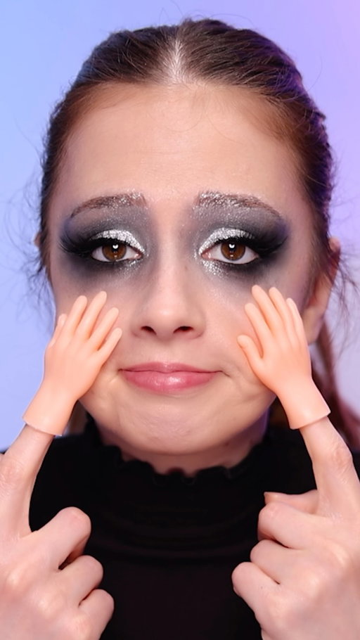 love the look, hate how it felt 😅🪩 #makeupchallenge #eyeliner #discoball
