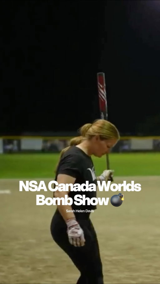 Canada!! 🍁 Thank you for welcoming me with open arms to NSA worlds and the bomb show. 💣 

Christan Dowling was the last woman to hit in the show several years ago in 2018. She was THE trailblazer for the women’s slowpitch game, so I don’t take it lightly to be invited out to follow in those footsteps. 

Thanks to Victus, NSA, Post Gamer, and all of you here on the internet for making it happen. 

Started off very much as a nervous nelly with a few end cap shots that fell short, but managed to pull it together. Here are a few of my favorite swings from my round. ❤️🖤

🦇: victus obsession sarah 
#softball #slowpitchsoftball #slowpitch #nsaslowpitch