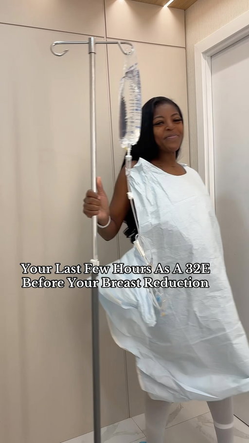 In these ppl surgery center playing 😂😭 , but I’m so ecstatic to get this weight off my chest, LITERALLY! I’m very swollen and sore but I’ve never seen my breast this small in my life and I’m already so so happy! Waking up to this 32 E gone is literally life changing! 🥹😭 I went to @curvyplasticsurgery in Miami and my procedure was performed by @drdanganz . I will share my surgery day vlog this evening my girls. THANK YOU ALL SO MUCH FOR THE PRAYERS AND WELL WISHES. . ❤️ #fyp #breastreduction #surgery