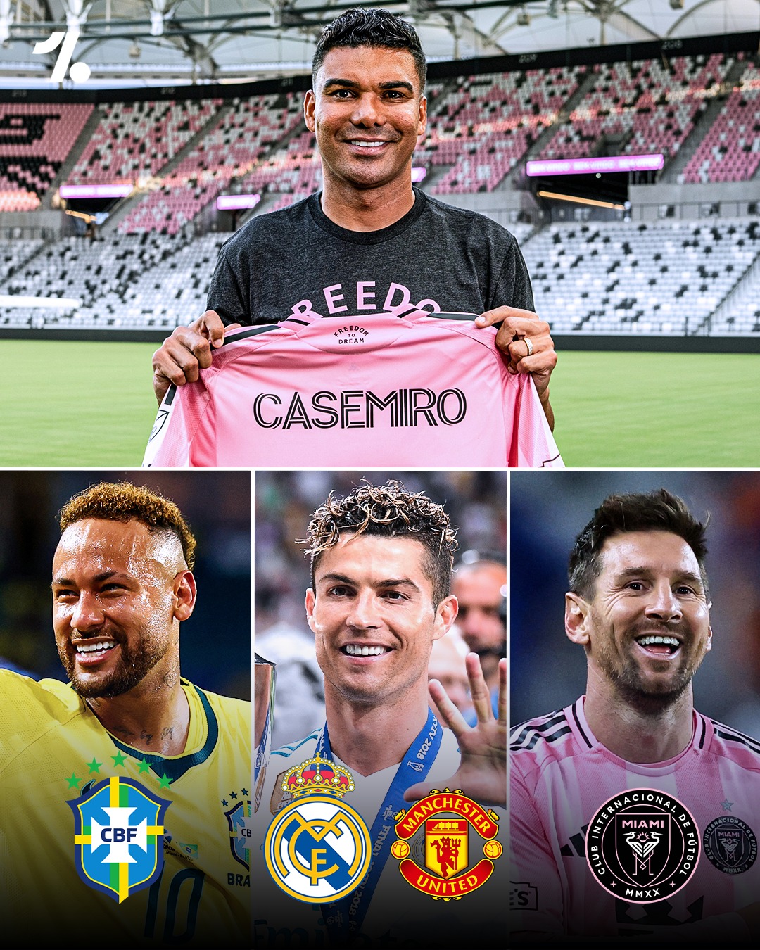 Casemiro has played with Neymar, Cristiano Ronaldo and Lionel Messi... not a bad catalog of players 🔝😮‍💨