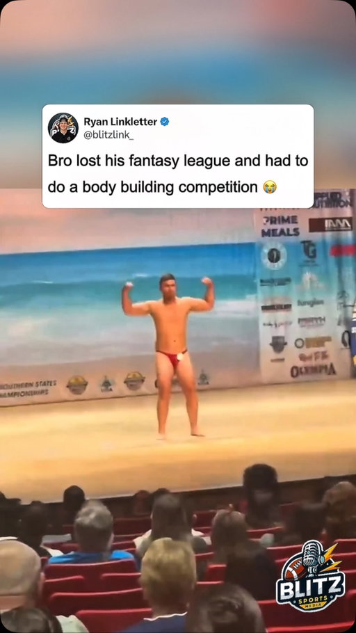 This might be the most diabolical fantasy football punishment I’ve seen all year.

Instead of wearing a costume or sitting in a restaurant alone, this guy had to compete in an actual bodybuilding show after finishing last in his fantasy football league… and he actually followed through with it.

You’ve got to respect the commitment. Most people would spend the entire offseason trying to get out of that punishment, but he stepped on stage and owned it.

What’s the craziest fantasy football punishment you’ve ever seen?

#FantasyFootball #NFL #FantasyLeague #FantasyFootballPunishment #Football