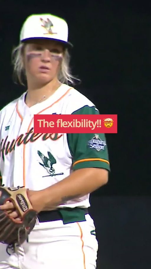 Sabrina Robinson stretches into the splits to get the out for the Hunters!