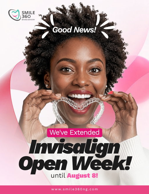 🎉 We’ve Extended Invisalign Open Week!

You asked, we listened!

Our Invisalign Open Week has been extended until Saturday, August 8, giving you one more week to enjoy:

✨ Up to 20% OFF Invisalign treatment
🦷 Complimentary Orthodontic Consultation
📸 FREE 3D iTero Scan & SmileView

Don’t miss this extended opportunity to achieve the confident smile you’ve always wanted.

📅 Offer ends August 8. Book your consultation today!

#Smile360 #Invisalign #InvisalignOpenWeek #SmileTransformation #LagosDentist