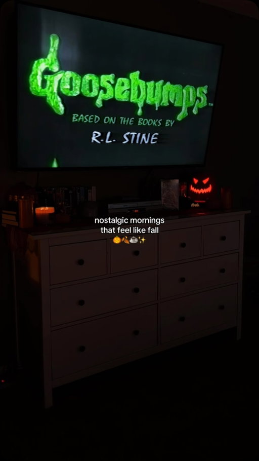 nostalgic mornings that feel like fall👻
•
recently found the haunted mask on vhs for 99 cents!!! best 99 cents i’ve ever spent!! it made for such a nostalgic morning!! 
•
i’m also starting to make my room a little spookier and i love how it’s coming along!!
•
i hope you have a good week 🖤
•
•
•
•
#halloweenaesthetic #nostalgichalloween #cozyhalloween #cozyroom #halloweendecorations