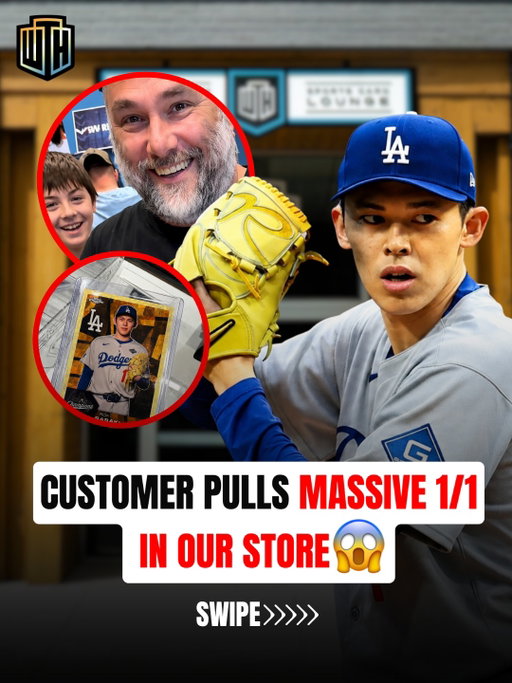 Congrats to Rick on pulling this beauty in store today😍 Sometimes loose hobby packs are the way to go➡️😳 

#ladodgers #thehobby #wethehobby #whodoyoucollect #rokisasaki #mlbcards #baseballcards #sportscards #cardpull #cardpull