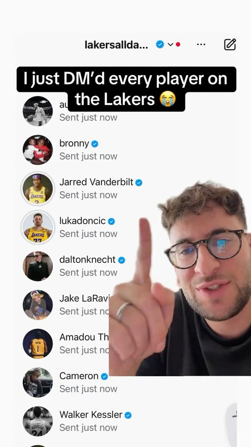 I slid into EVERY Laker players DM’s to see who responds… and I’m giving away a jersey of each player who hits me back 👀

TAG the player you’re trying to get a jersey from and follow for part 2!🤝