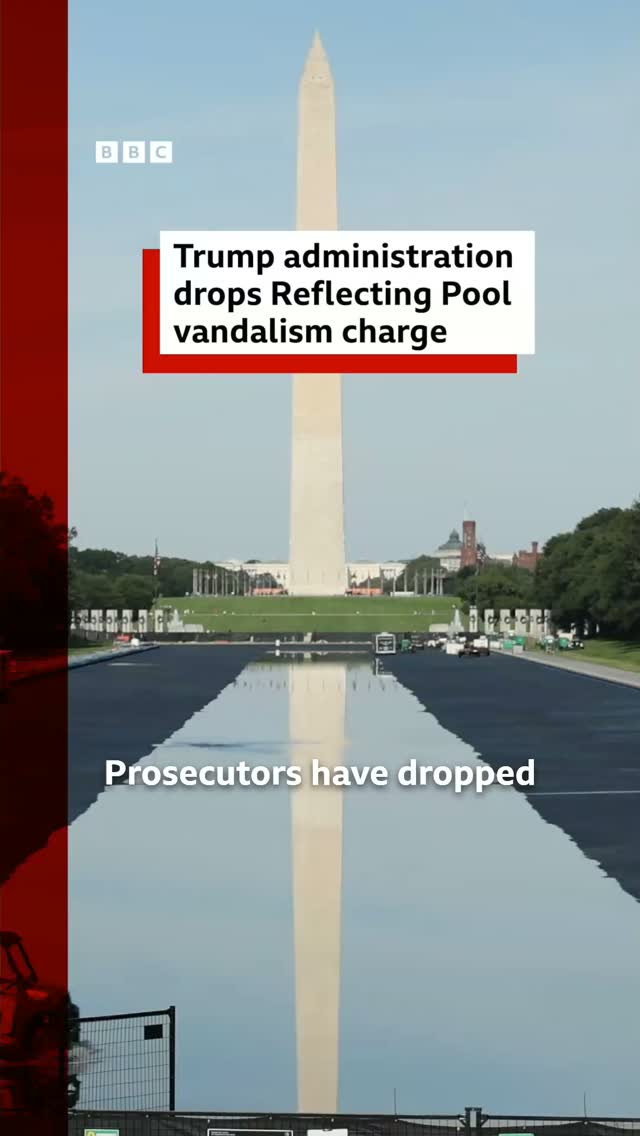 US prosecutors have dropped charges against a former Olympian who had been accused of vandalising the Reflecting Pool in Washington DC.
 
They say the damage is now believed to be "the result of flawed installation by the contractor".
 
On Saturday, President Donald Trump conceded "there may have been some contractor difficultly" but reiterated his claim that the "major damage" was caused by vandals.
 
Tap the link in @BBCNews’s bio to read more.
 
#BBCNews