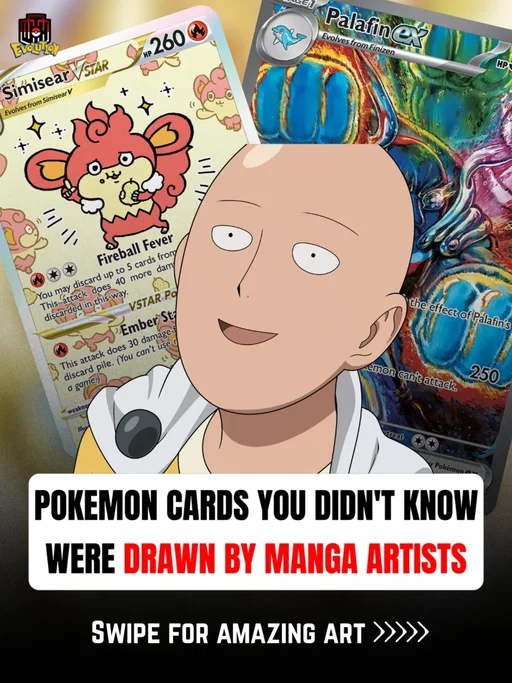 There are plenty of amazing artists that contribute to the Pokemon TCG, but these artists are well know for their manga work as well!

Some artists have done a small number of cards, like Fist of the North Star creator Tetsuo Hara. Other artists, like Hitoshi Ariga of Mega Man and The Big O fame, have done 165!

Which of these artists did you recognize?

#pokemon #pokemontcg #pokemoncards